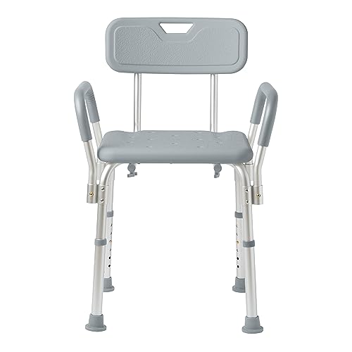 Medline Shower Chair with Backrest and Padded Armrests