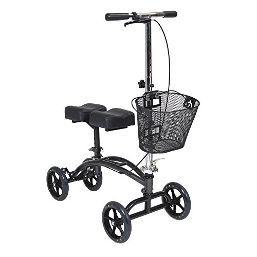 Drive Medical Adjustable Steerable Knee Walker Scooter with Basket