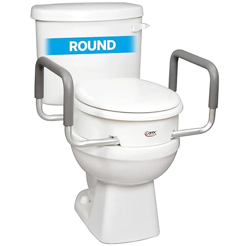 Carex 3.5" Raised Toilet Seat with Arms (Round)