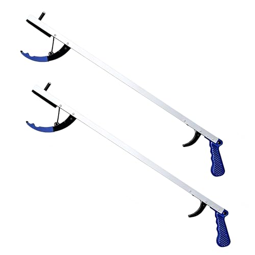 Blue Jay 32" Reacher Grabber Tool for Seniors, 2 Pack - Sturdy Non-Folding Pick Up Stick with Magnetic Tip